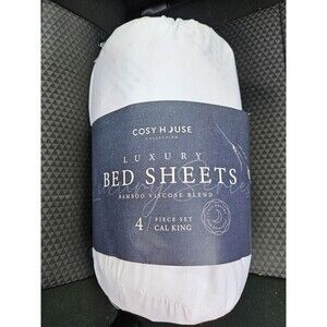 Cosy House Collection Luxury Bed Sheets Bamboo Viscose Blend 4-Piece CAL KING